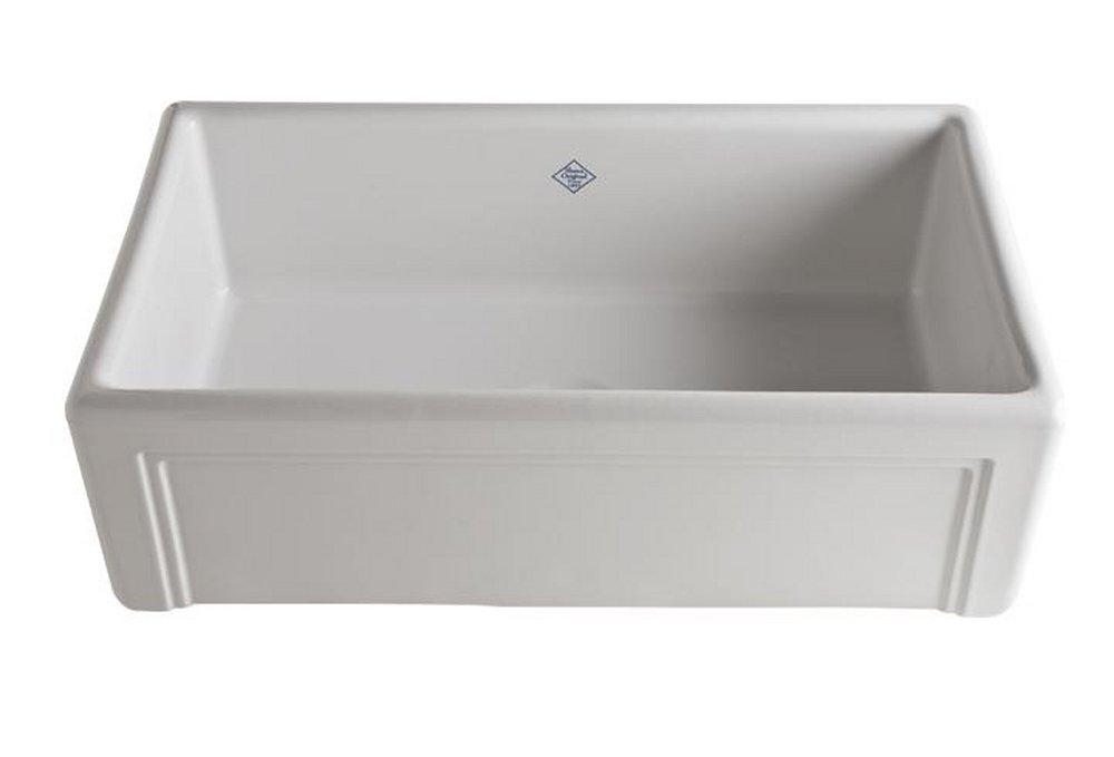 Shaws White 30-7/16 x 18-7/16 in. Fireclay Single Bowl Farmhouse Kitchen Sink 