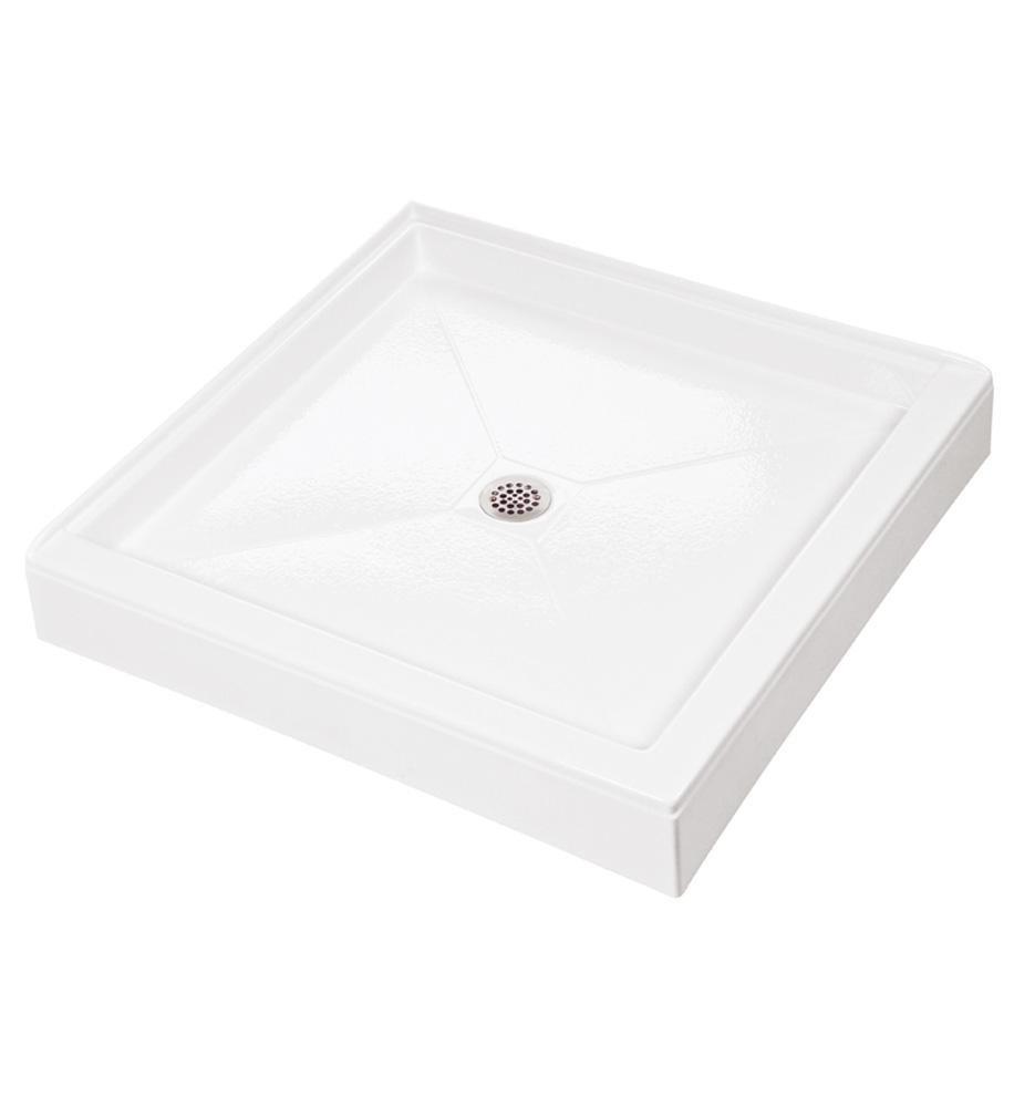 White 32 X 32 Center Acrylic Shower Base Designer 