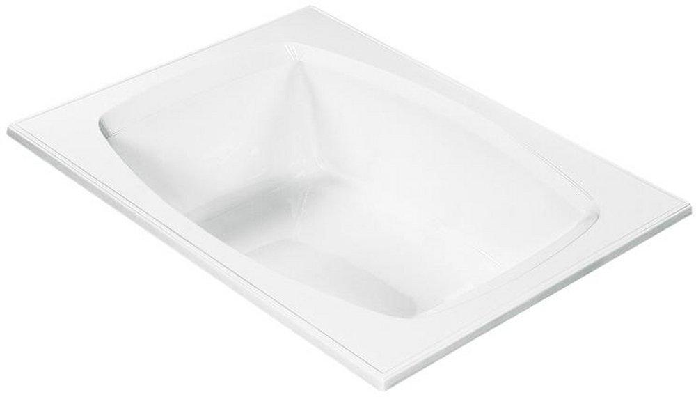 White 72 x 54 in. Soaker Drop-In Bathtub with Center Drain 