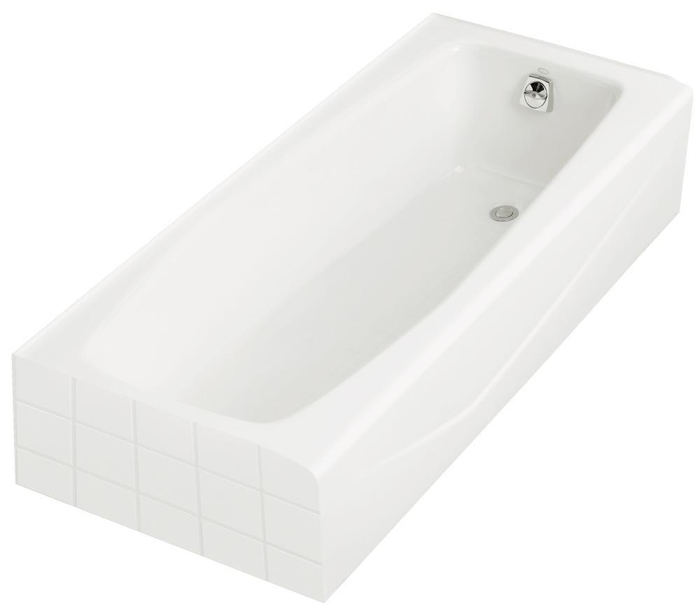 KOHLER White 60 x 30-1/4 in. Soaker Alcove Bathtub with Right Drain 