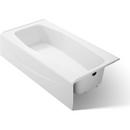 KOHLER White 60 x 30-1/4 in. Soaker Alcove Bathtub with Right Drain 
