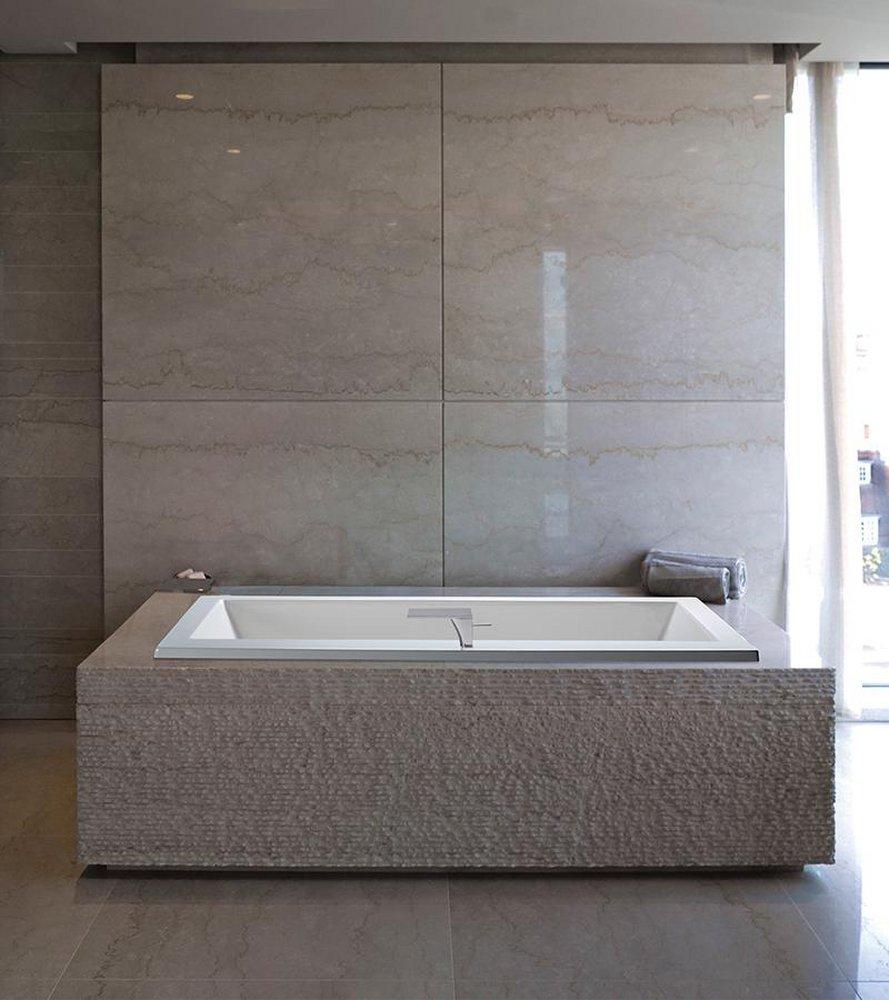 MTI Whirlpools&reg; White 66 x 36 in. Soaker Drop-In Bathtub with Center Drain 