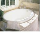 White 68-1/2 x 40-3/4 in. Soaker Drop-In Bathtub with Left Drain 