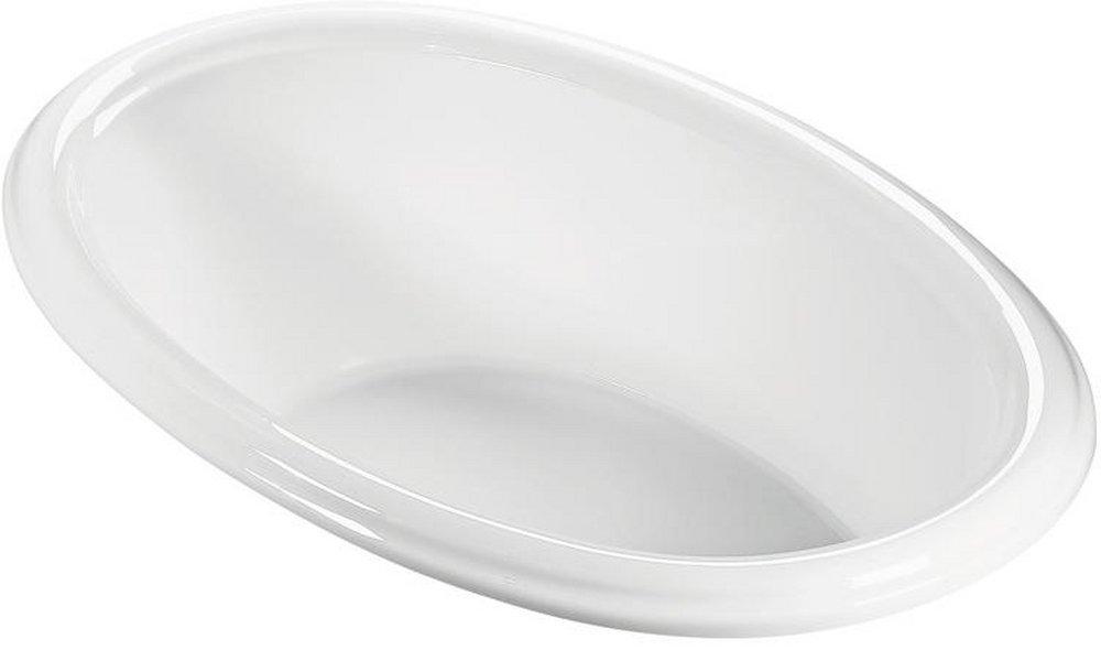 White 68-1/2 x 40-3/4 in. Soaker Drop-In Bathtub with Left Drain 