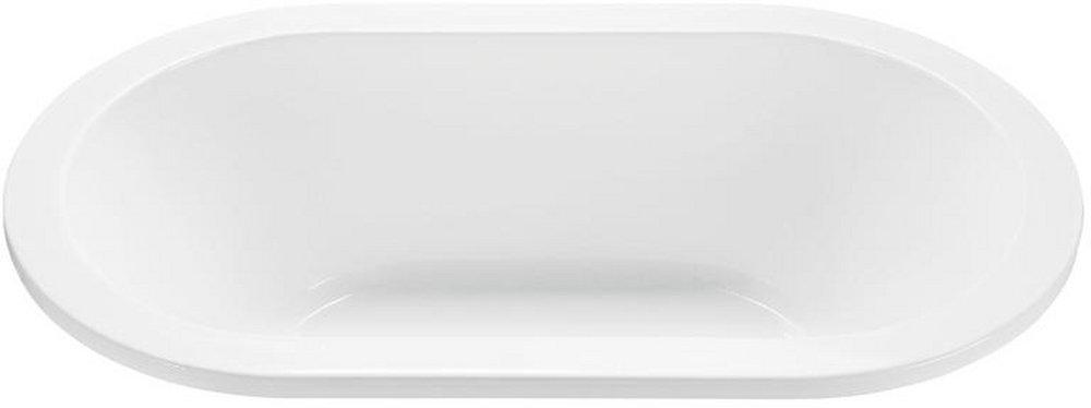 White 71-1/2 x 41-3/4 in. Soaker Drop-In Bathtub with Center Drain 