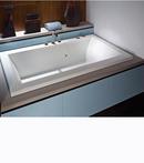 White 71-1/2 x 41-5/8 in. Air Bath Drop-In Bathtub with Center Drain 