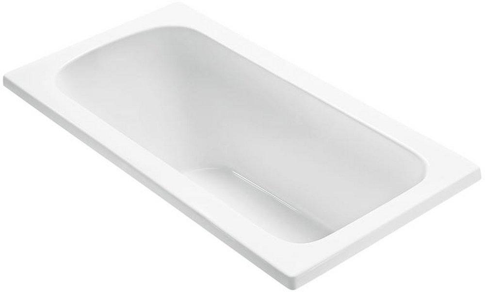 White 59-1/2 x 31 in. Soaker Drop-In Bathtub with Left Drain 