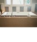 White 65-5/8 x 36 in. Soaker Drop-In Bathtub with Center Drain 