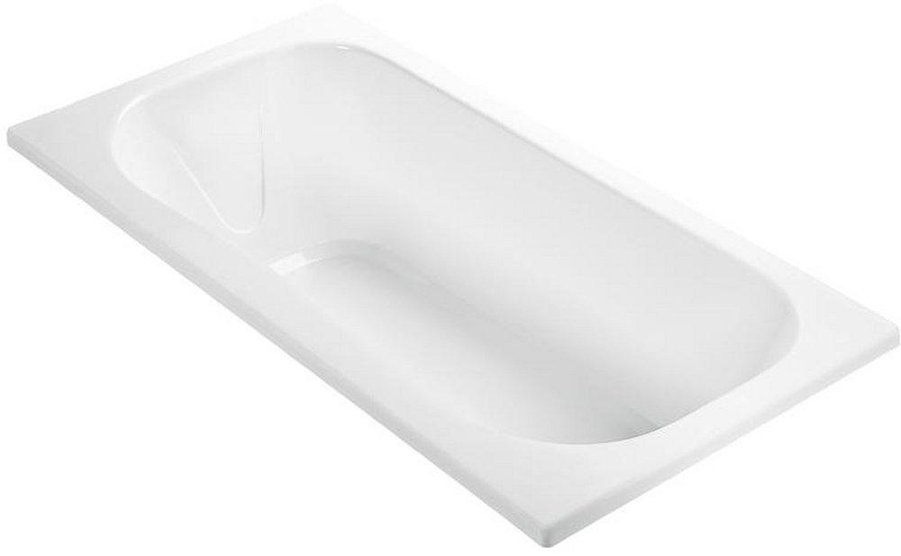White 71-1/2 x 35-1/2 in. Soaker Drop-In Bathtub with Center Drain 