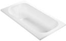 White 71-1/2 x 35-1/2 in. Soaker Drop-In Bathtub with Center Drain 