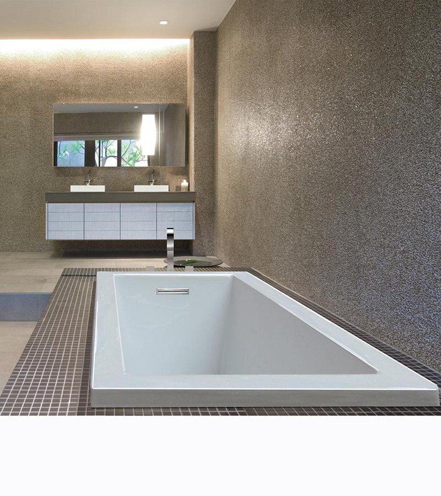 White 71-5/8 x 31-5/8 in. Soaker Drop-In Bathtub with Left Drain 