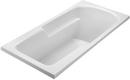White 60 x 29-3/4 in. Soaker Drop-In Bathtub with Left Drain