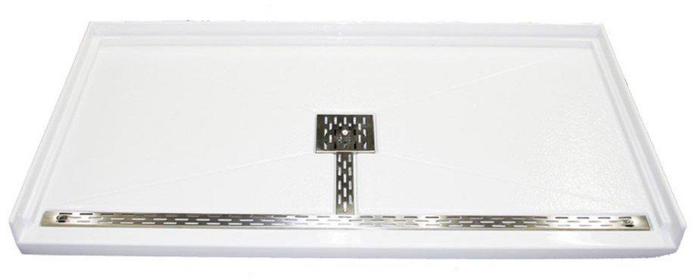 MTI Whirlpools&reg; White 59-1/2 x 32 in. Acrylic Shower Base with Center Drain 