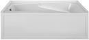 MTI Whirlpools&reg; White 60 x 42 in. 61 gal 3-Wall Integral Skirted Bathtub with Left Hand Drain 