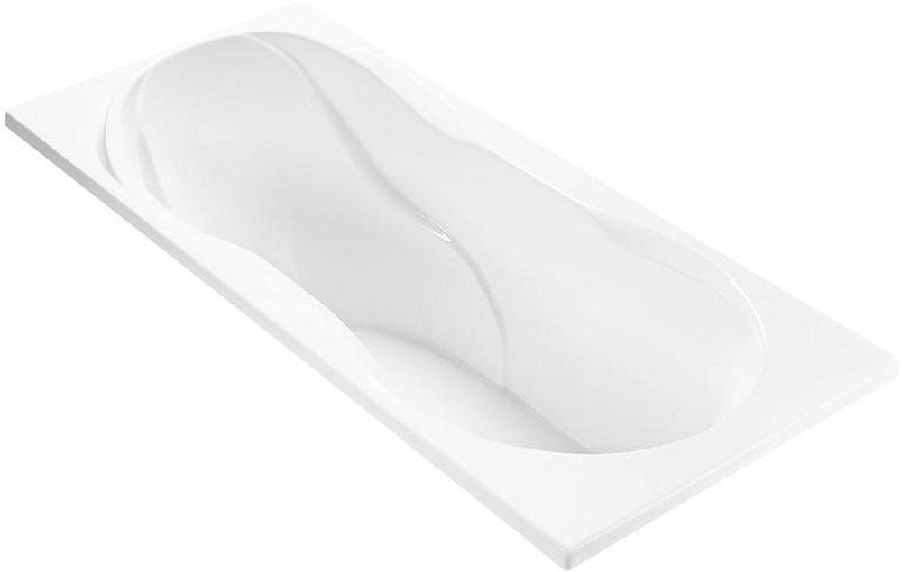 White 71-3/4 x 32 in. Air Bath Drop-In Bathtub with Left Drain 