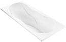 White 71-3/4 x 32 in. Air Bath Drop-In Bathtub with Left Drain 