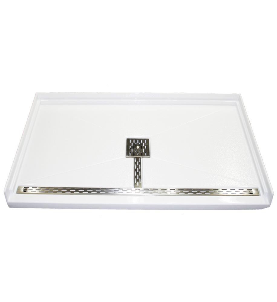 MTI Whirlpools&reg; White 60 X 36 Center Acrylic ADA Shower Base Designer 