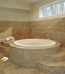 White 52 x 52 in. Soaker Drop-In Bathtub with Center Drain 