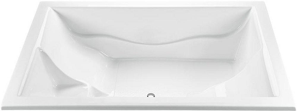 White 83-1/2 x 54 in. Air Bath Drop-In Bathtub with Center Drain 