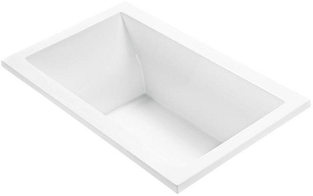 White 60 x 36 in. Air Bath Drop-In Bathtub with Reversible Drain 