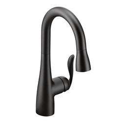 Single Handle Pull Down Bar Faucet in Matte Black