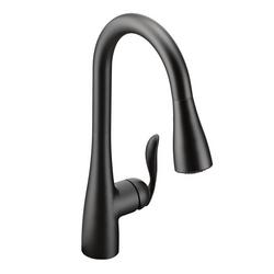 Single Handle Pull Down Kitchen Faucet in Matte Black