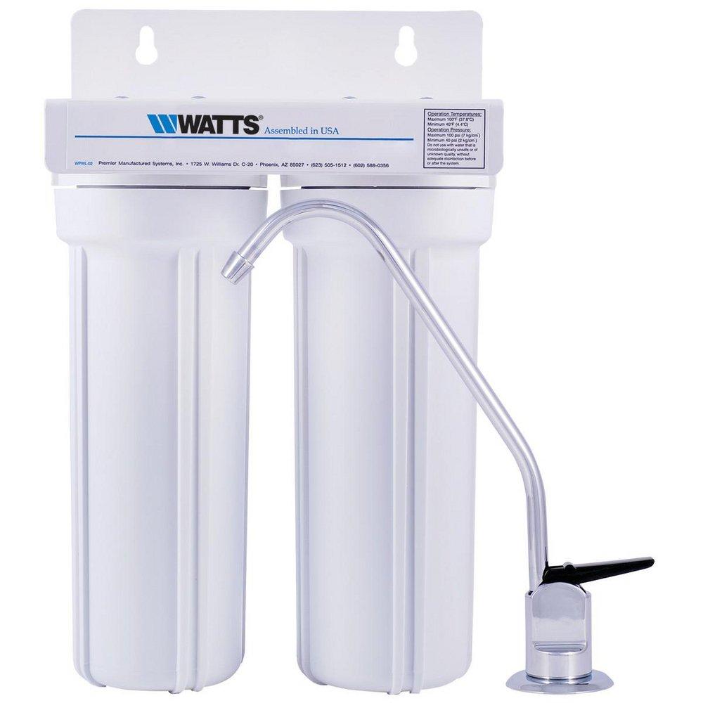 Watts 0.5 gpm Two Stage Undercounter Water Filtration System for Light Commercial and Residential 