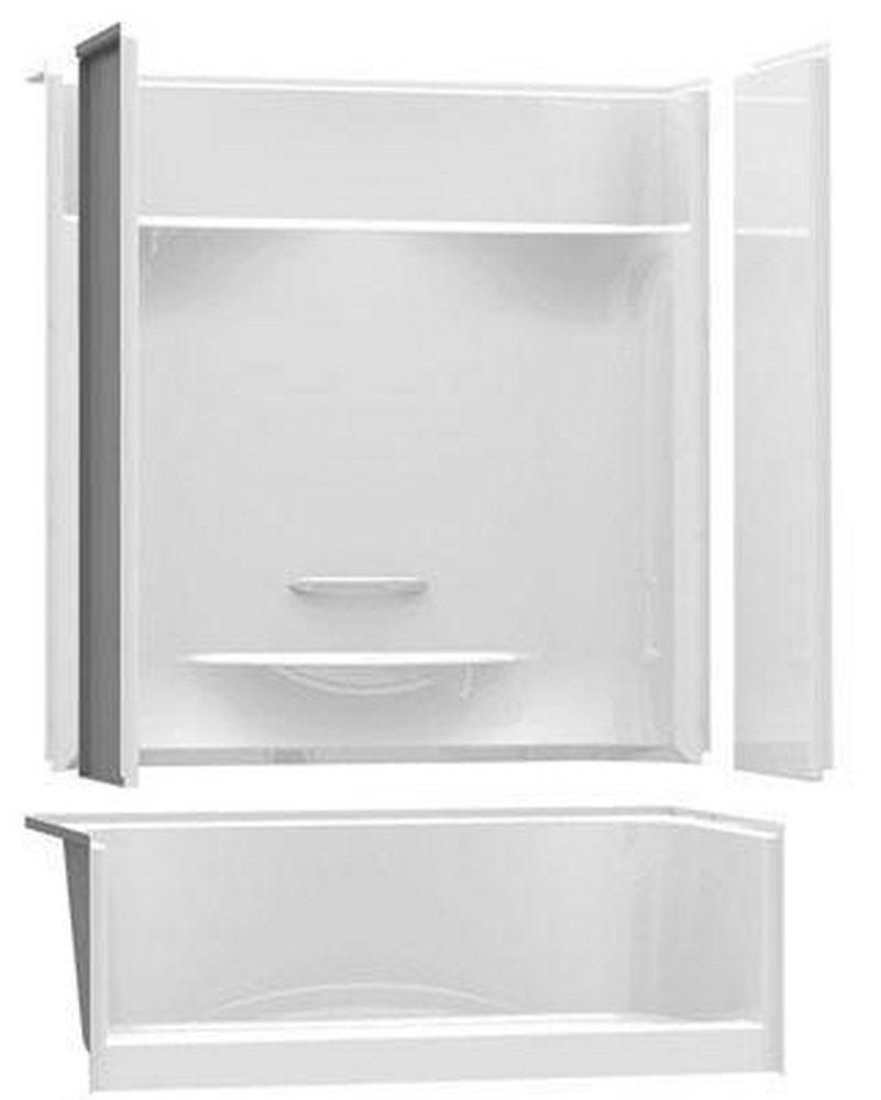 Aker by MAAX White 59-3/4 x 33-1/2 x 80-1/8 in. Alcove Shower Unit in White 