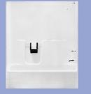59-7/8 x 31-1/4 in. Alcove FRP and Acrylic Rectangle Tub and Shower Unit with Right Drain in Biscuit