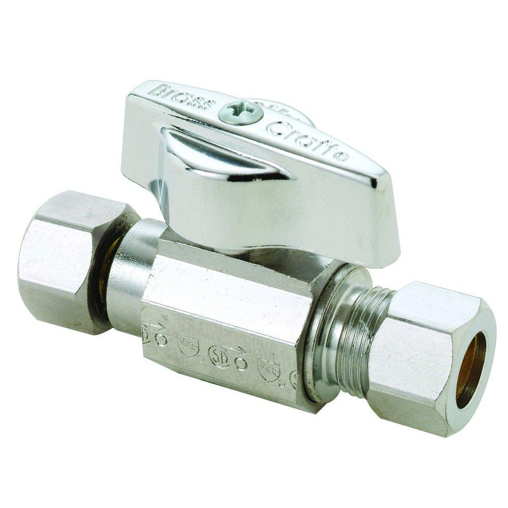 BrassCraft Chrome Plated 3/8 in Lever Handle Straight Supply Stop Valve 