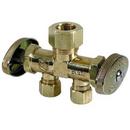 1/2 x 3/8 x 1/2 in. Compression x OD Compression x OD Compression Knurled Oval Handle Angle Supply Stop Valve in Rough Brass