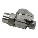 1/2 x 3/8 in. Solvent Weld x OD Compression Oval Handle Straight Supply Stop Valve in Chrome Plated
