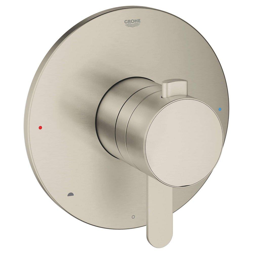 GROHE StarLight&reg; Brushed Nickel Pressure Balancing Valve Trim with Control Module 