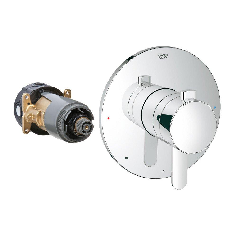 GROHE StarLight&reg; Chrome Pressure Balancing Valve Trim with Control Module 