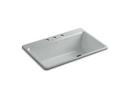 33 x 22 in. 3 Hole Cast Iron Single Bowl Drop-in Kitchen Sink in Ice™ Grey