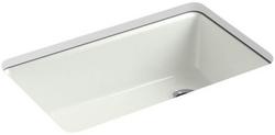 33 in. Undermount Cast Iron Single Bowl Kitchen Sink in Dune