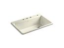 33 x 22 in. 4 Hole Cast Iron Single Bowl Drop-in Kitchen Sink in Cane Sugar™