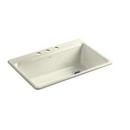 33 x 22 in. 3 Hole Cast Iron Single Bowl Drop-in Kitchen Sink in Cane Sugar™