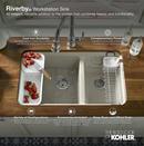 KOHLER Thunder&trade; Grey 33 x 22 in. 5 Hole Cast Iron Single Bowl Undermount Kitchen Sink 