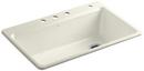 KOHLER Biscuit 33 x 22 in. 4 Hole Cast Iron Single Bowl Drop-in Kitchen Sink 