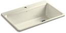 33 x 22 in. 1 Hole Cast Iron Single Bowl Drop-in Kitchen Sink in Cane Sugar™