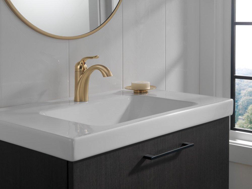 Delta Faucet Brilliance Champagne Bronze Single Handle Centerset Bathroom Sink Faucet with Pop-Up Drain Assembly 