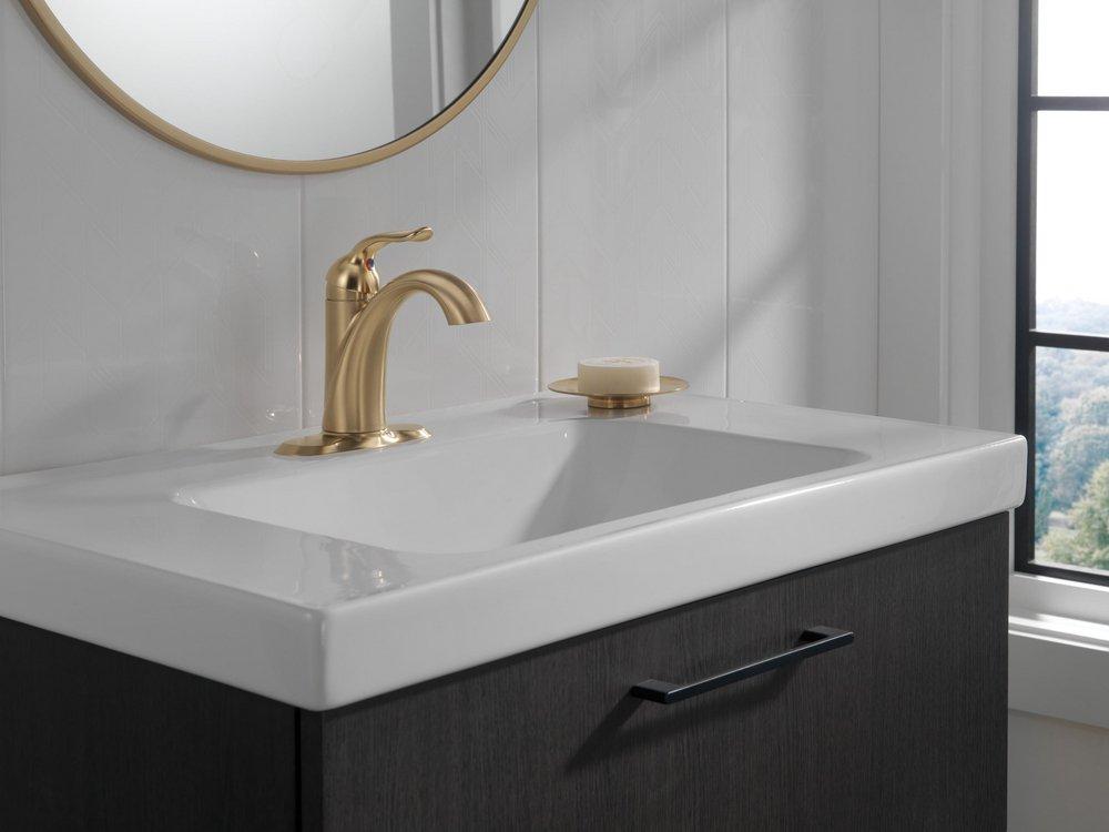 Delta Faucet Brilliance Champagne Bronze Single Handle Centerset Bathroom Sink Faucet with Pop-Up Drain Assembly 
