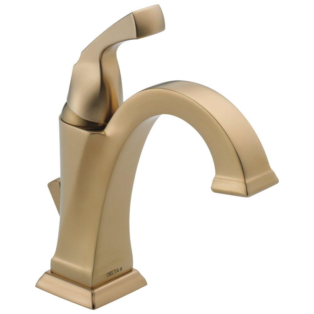 Delta Faucet Brilliance&reg; Champagne Bronze Single Handle Centerset Bathroom Sink Faucet with Pop-Up Drain Assembly 