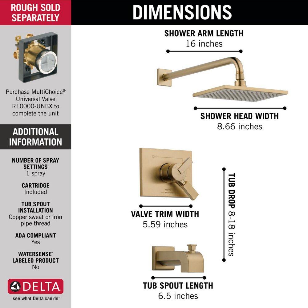 Delta Faucet Brilliance Champagne Bronze Two Handle Single Function Bathtub & Shower Faucet (Trim Only) 