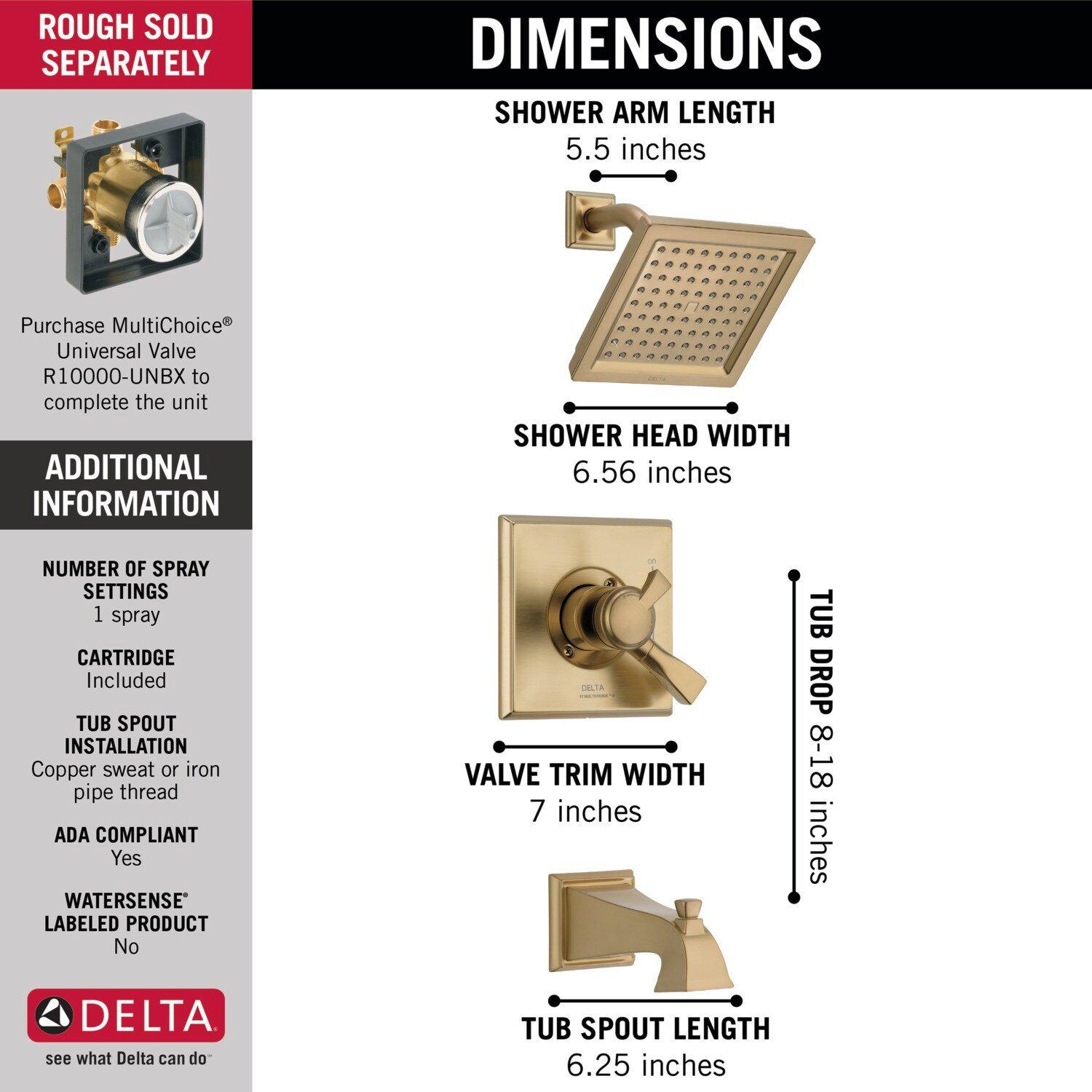 Delta Faucet Brilliance Champagne Bronze Single Handle Single Function Bathtub & Shower Faucet (Trim Only) 