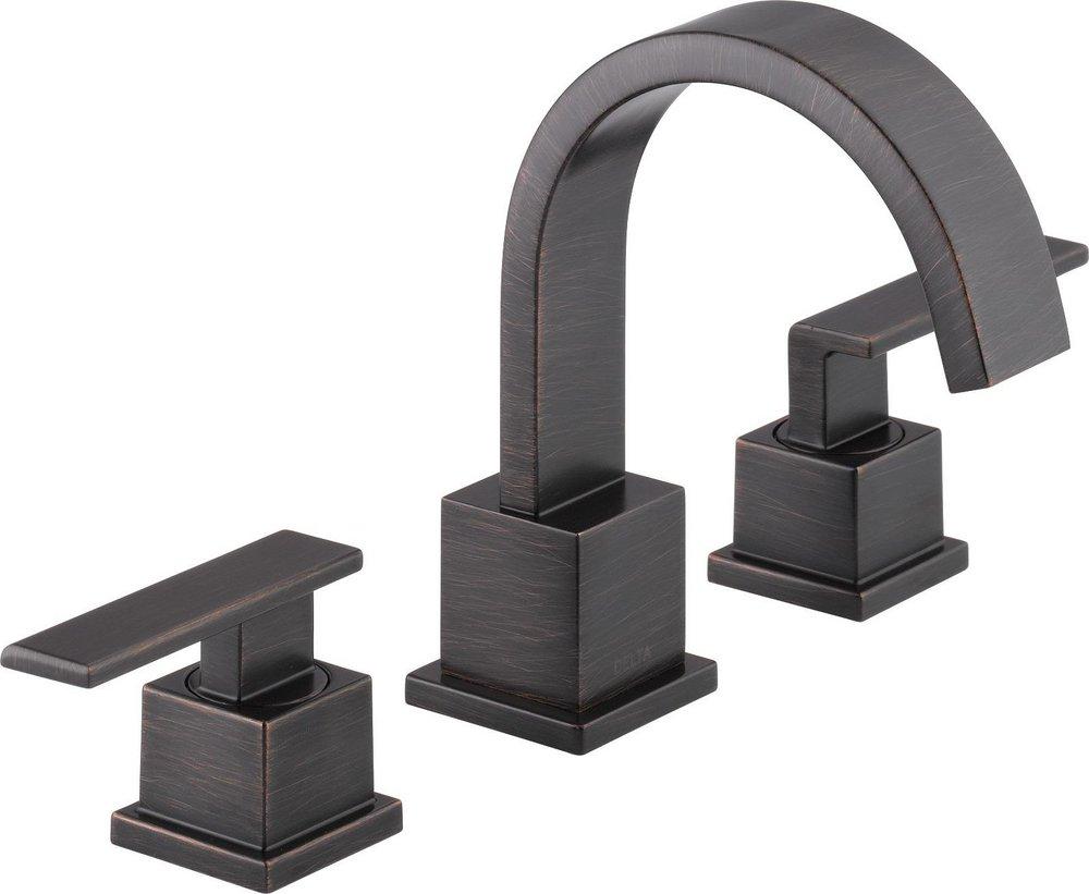 Delta Faucet Venetian Bronze Two Handle Widespread Bathroom Sink Faucet with Pop-Up Drain Assembly 