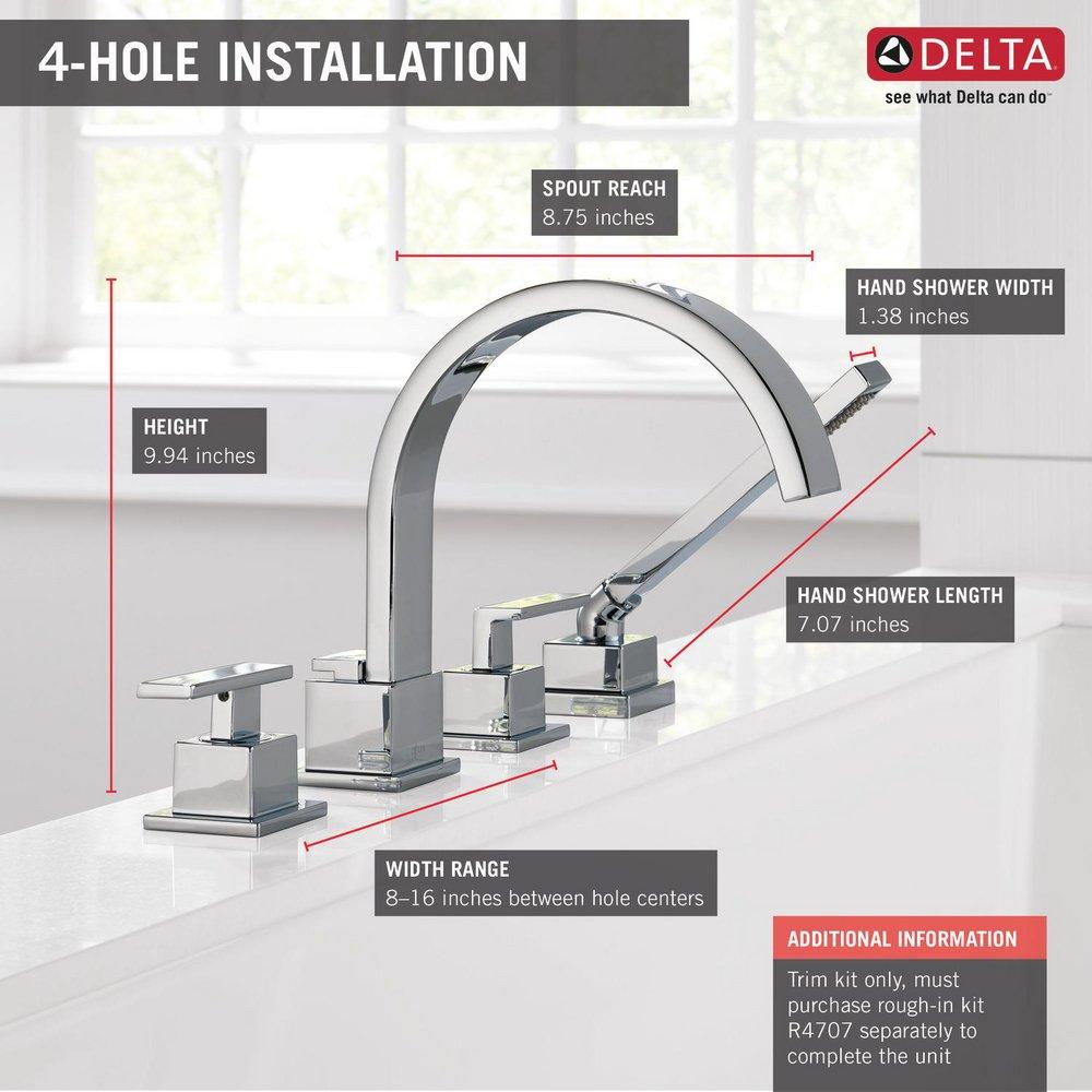 Delta Faucet Champagne Bronze Two Handle Roman Tub Faucet Trim Only 