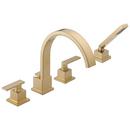 Two Handle Roman Tub Faucet with Handshower in Champagne Bronze (Trim Only)