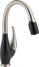 Delta Faucet SpotShield&reg; Stainless/Black Single Handle Pull Down Kitchen Faucet 
